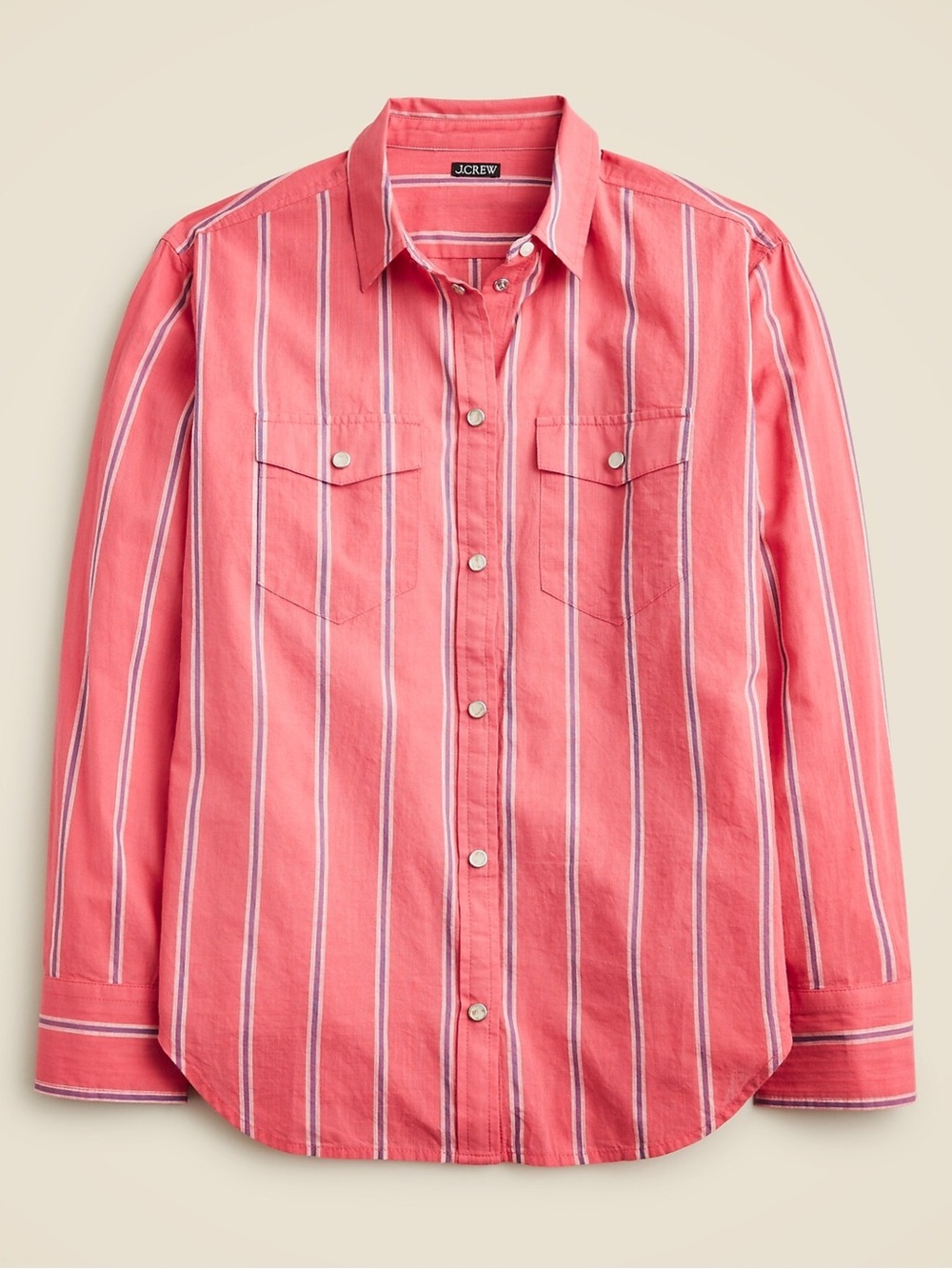 ☀️ J.CREW Western Shirt in Barfield Striped Cotton Voile